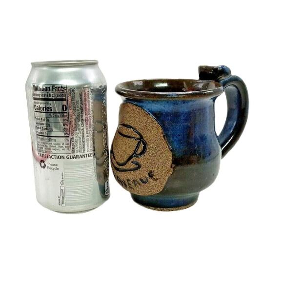 ☕ Perk Avenue Mug 🤎💙 Vintage Signed Pottery Madison GA - Picture 10 of 12